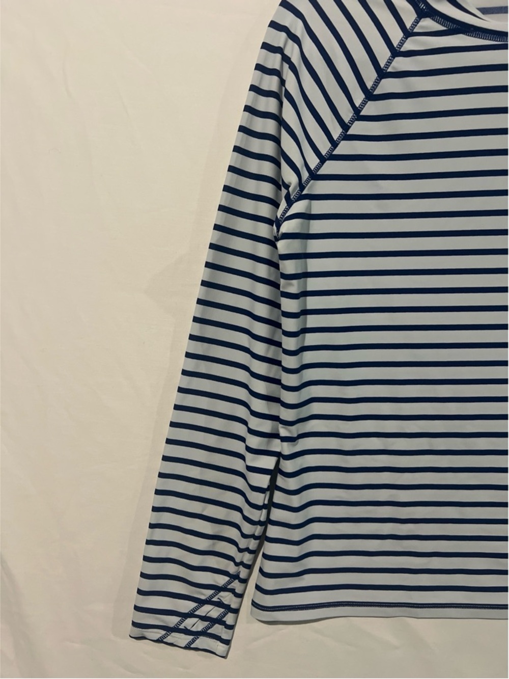 Cabana Life Swim Top Women’s Large Navy Stripe Zipper Rashguard - Picture 8 of 13